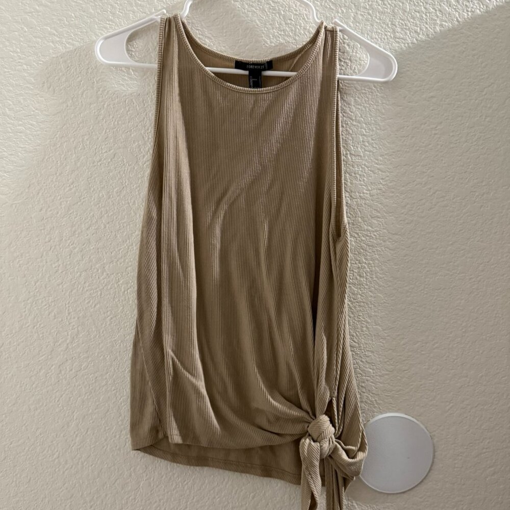 Forever 21 women tank top tan color size S